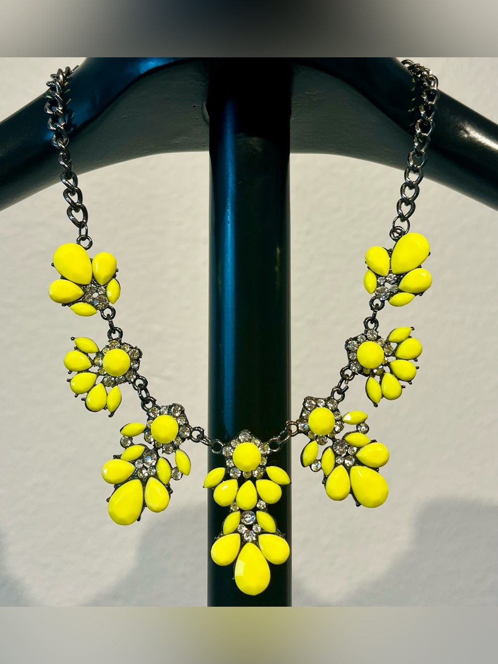 Vintage Y2K Yellow Floral Statement Necklace